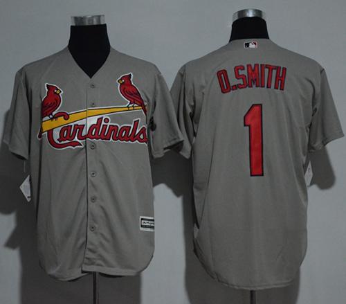 Cardinals #1 Ozzie Smith Grey New Cool Base Stitched MLB Jersey